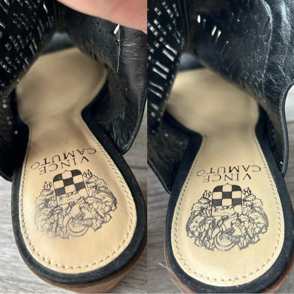 Vince Camuto Keannie Leather Open toe Stacked Block Heel Sandal - Picture 11 of 13